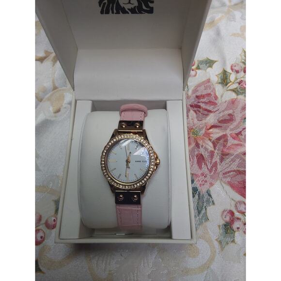 New Anne Klein Ladies Wrist Watch Pink & Gold Quartz model AK13250 in Box - Picture 2 of 3